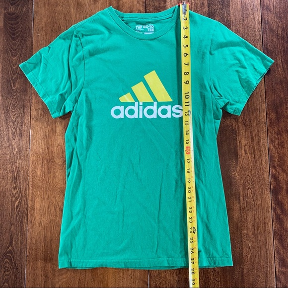 Mens Adidas The Go-To Tee t-shirt green yellow small - Picture 3 of 6